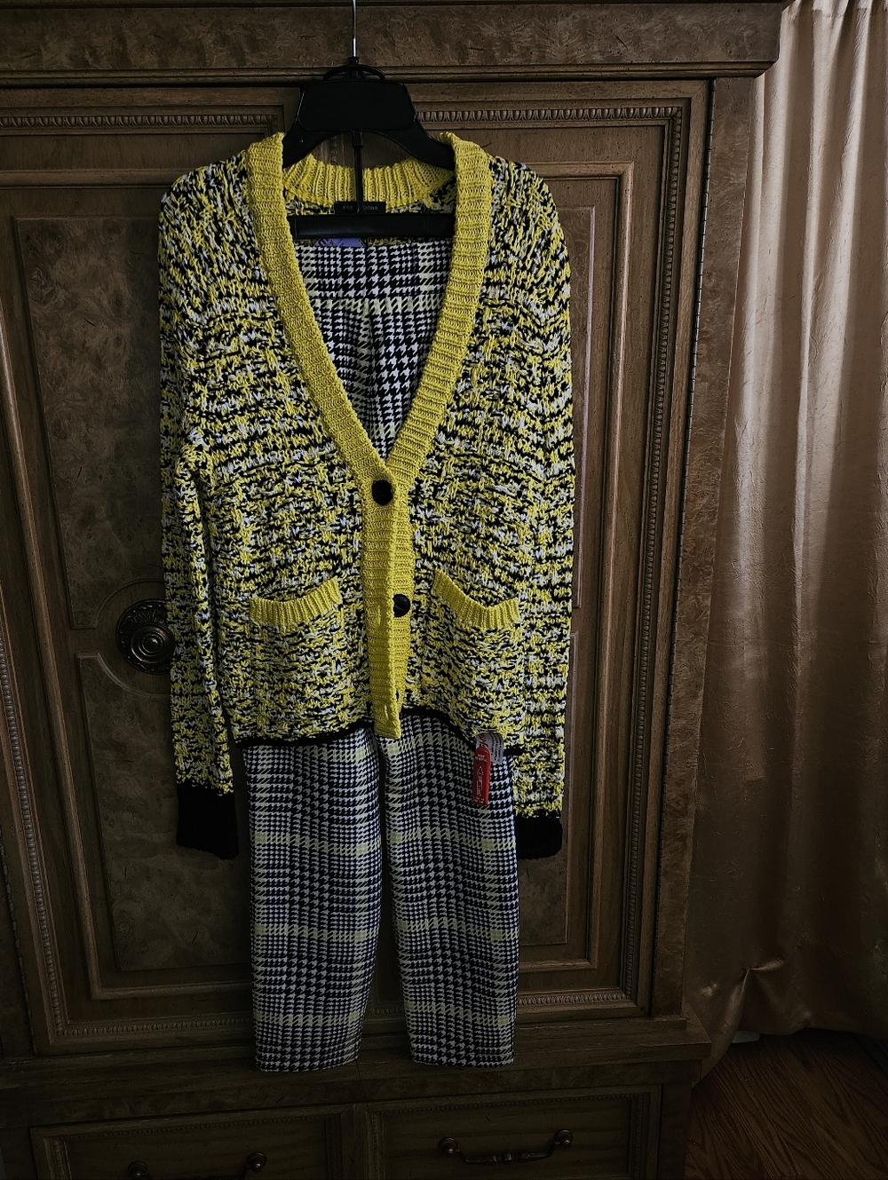 rag & bone Viola V-neck Black Ans Yellow cardigan & Elliat Pants Sold As Set